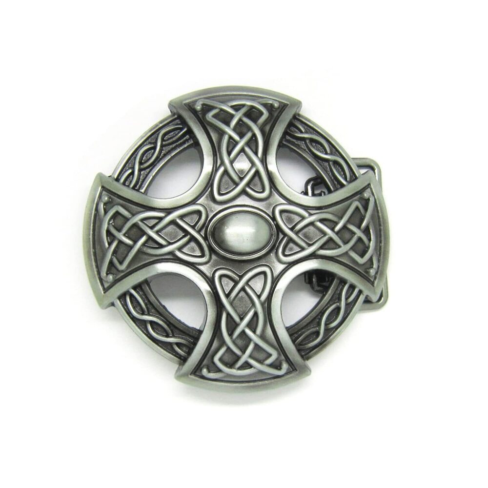 3715 MASOP Round Celtic Cross Knot Belt Buckle Vintage Retro Keltic